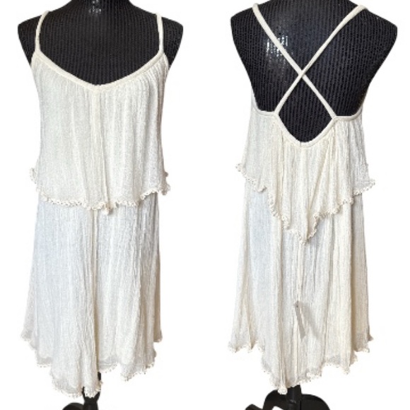 Jen’s Pirate Booty cream cotton dress/coverup - Picture 1 of 9